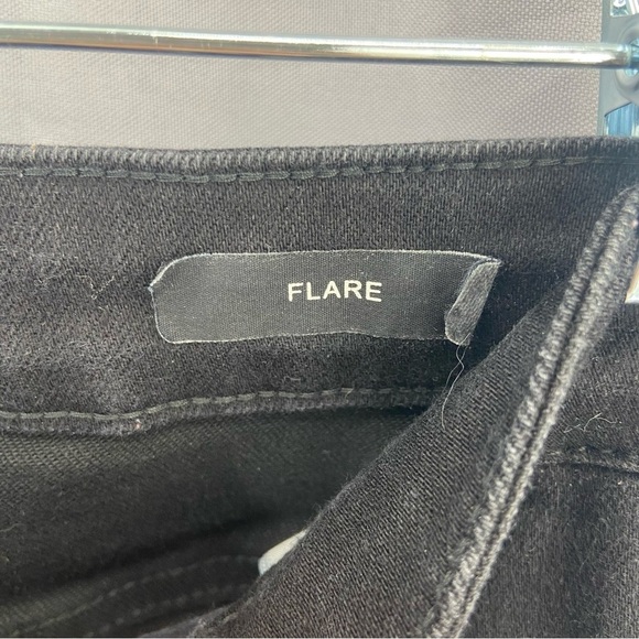 Judy Blue Black Flare Jeans Size 7/28 Raw Hem High Rise Stretch - Picture 5 of 5